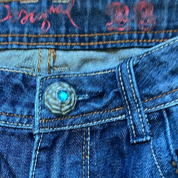 Desigual Floral Painted Straight Leg Jeans - Picture 3 of 9